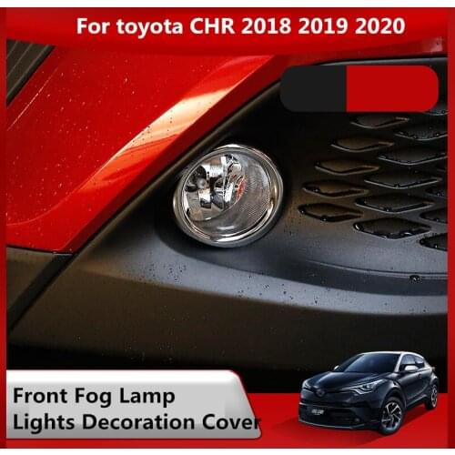2Pcs ABS Chrome Car Front Fog Lamp Lights Ring Frame Decoration Cover For Toyota C-HR CHR 2018 2019 2020 Trim Accessories