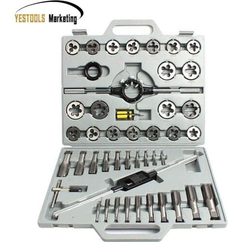 45 PCS/Set 1/4"-1" Tap And Die Set Inch Hand Screw Taps Alloy Steel Thread Cutting Tool With Case Taps and Die Set Sets