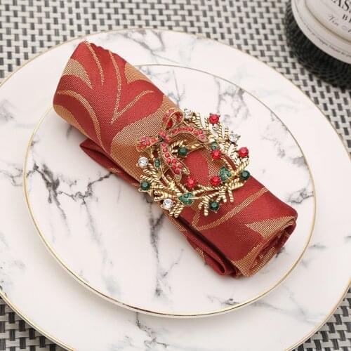 6pcs Metal napkin buckle creative wreath gold napkin rings hotel napkin ring cloth ring