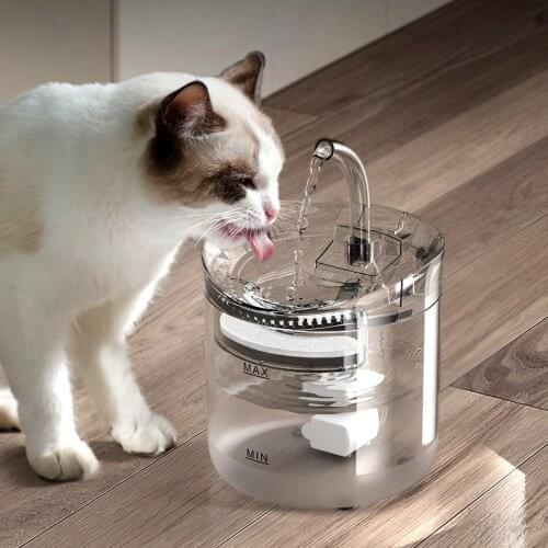 2L Electric Automatic Pet Dog Cat Bowl Water Fountain Feeder Dispenser Filter Drinking Water Auto Drinker Motion Sensor Detector
