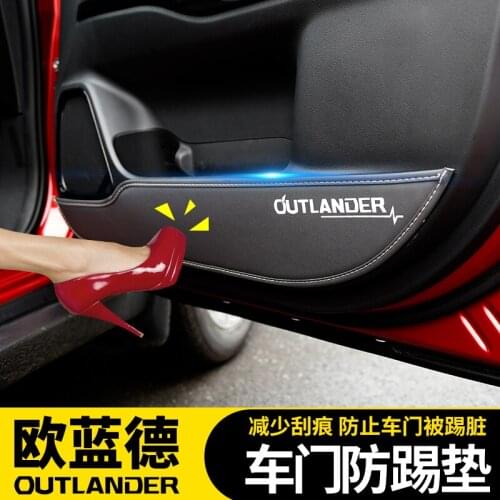 Car-shaped microfiber leather anti-kick plate anti-play mat For Mitsubishi Outlander 2016-2018 Car-covers