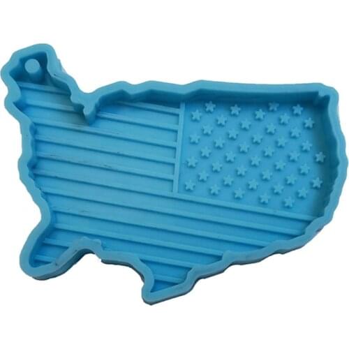 Shiny Glossy Silicone Resin Molds US Map Keychain Mold DIY Keychain Pendant Jewelry Epoxy Resin Crafting Molds