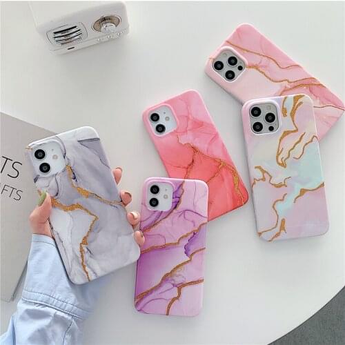 Gilt Granite Stone Marble Texture Phone Case for iPhone 12 11 Pro XS Max XR X 7 8 Plus SE 2020 Soft Silicon Back Cover Coques