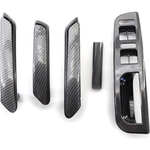 Door Pull Grab Handle Switch Bezel Set Carbon for VW Passat B5.5 98-05 3B0867171