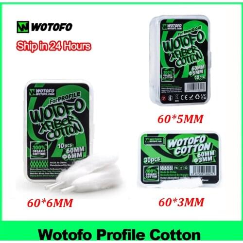 Wotofo Profile Cotton 60MM X 3MM 5MM 6MM Agelted Organic Cotton For Wotofo Profile RDA RDTA Unity RTA