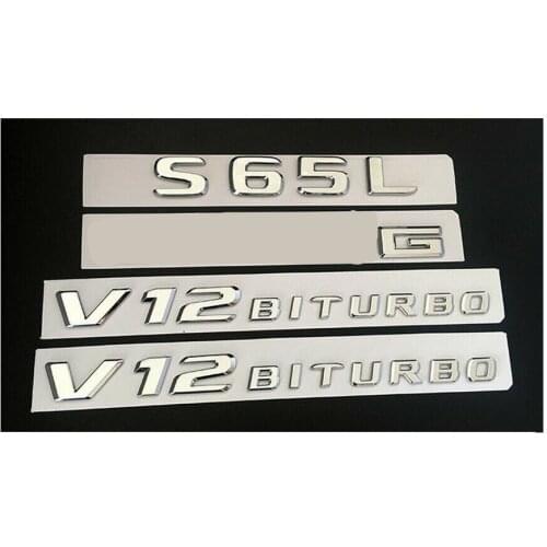 Chrome S65L FOR A M G V12 BITURBO Trunk Fender Badges Emblems