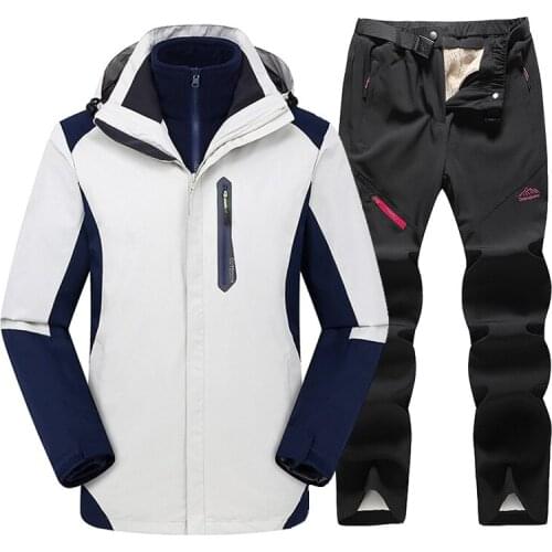 Winter Thick Warm Ski Suit For Women Outdoor Ski Hiking Windproof Waterproof Thermal Ski Snowboard Jacket Pant Sports Suits