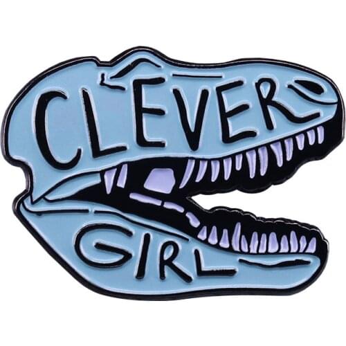 Cute Cartoon Dinosaur Crocodile enamel pin Jurassic Park Clever Girl Brooch