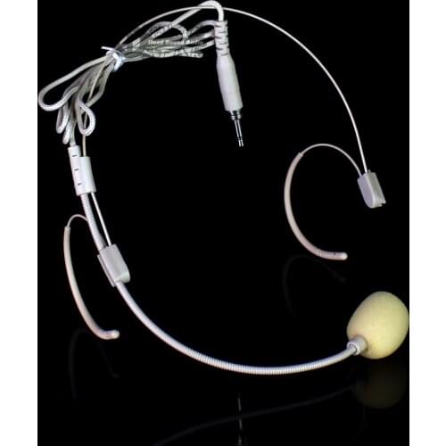 Invisible Flesh Colour 3.5mm Jack Male Screw Lock Double Earhook Microphone For FM Karaoke Wireless System BodyPack Transmitter