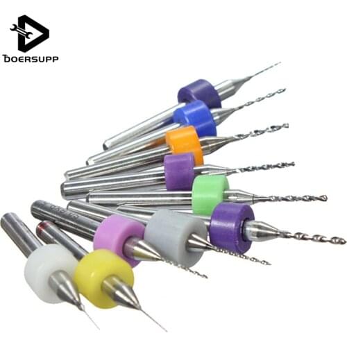 New 10Pcs/set Micro Mini Twist Drill Bits Set PCB Print Circuit Board Tungsten Carbide Engraving Tool 0.3mm-1.2mm Metalworking