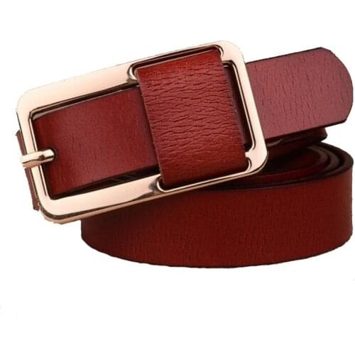 2018 new luxury woman leather belt Genuine leather and pu high quality strap pin metal buckle ceinture femme cow leather wbl096