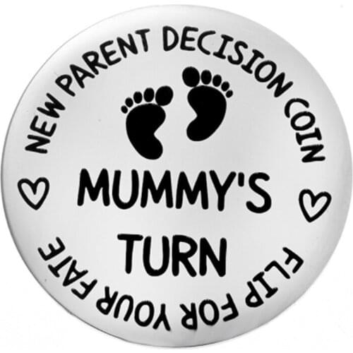 New Baby Gift For Parents Mom Dad Decision Coin Pregnancy Mommy Dad Is Christmas Birthday Gift Double-sided DIY Custom Wholesale
