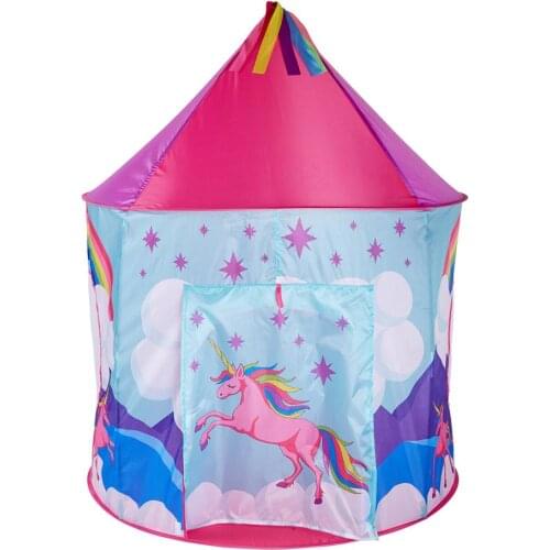 Children Foldable Castle Play House Toy tent Portable Prince Princess Tipi camping toy Tent for Kids Birthday Gift beach tent