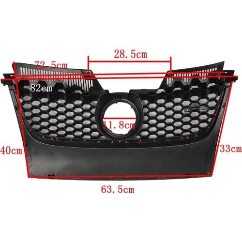Car Front Center Grille Grills Glossy Black For VW For GOLF Jetta GTI MK5 V 2006 2007 2008 2009