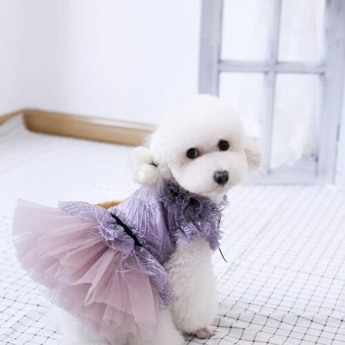 Free Shipping Handmade Dog Clothes Dog Dress Classic Tutu Fashion Purple Tulle Pet Cat Poodle Yorkies Maltese Drop Shipping