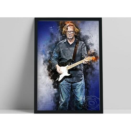 Eric Clapton Musician Poster, British Singer Print Canvas Painting, Vintage Art Portrait Rock Fans Collect Art Prints Home Decor