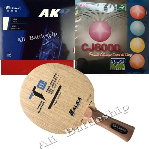 Pro Combo Racket Yinhe T-11+ T11S pingpong blade with Palio AK47 BLUE and CJ8000 (BIOTECH) pingpong rubber with sponge