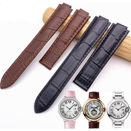 Watch accessories leather strap men for Cartier blue balloon tank Santos strap women outdoor sports waterproof watch band