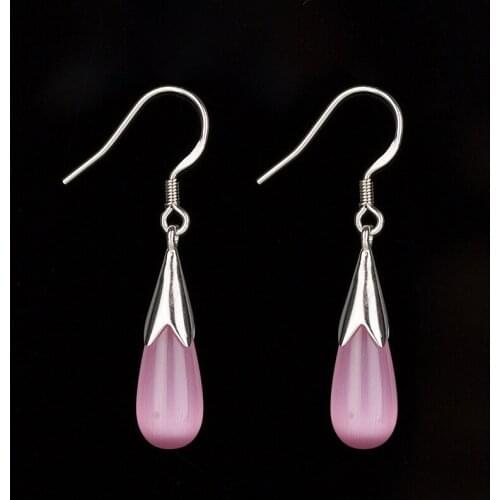 Luxury Semi-Precious Stone Earring Cats Eyes Stone Stud Earrings For Women #E131