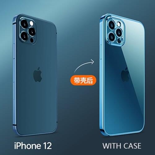 Luxury Slim Clear Plating Frame Case For iPhone 12 11 Pro Max XS X Mini XR 7 8 Plus Transparent Protection Square Soft TPU Cover