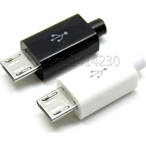 10PCS Micro USB 5Pin Male connector plug Black/White welding For DIY data cable accessories