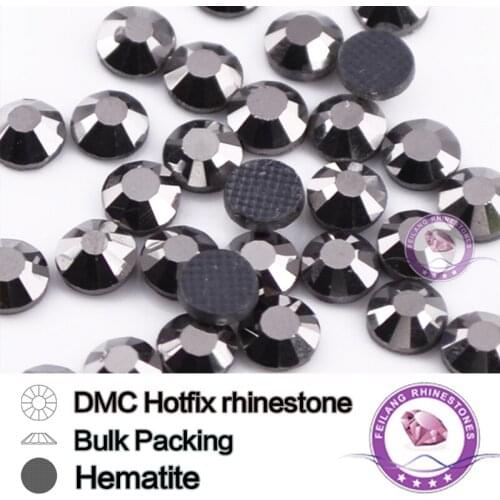 SS6 SS10 SS16 SS20 SS30 Jet Hematite Bulking Packing HotFix Rhinestone For Garments Bags And Shoes Strass Sewing Accessories