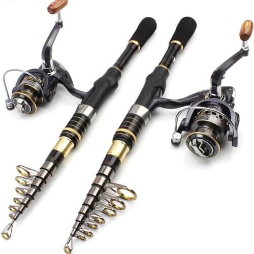 Rod and Reel Combos, New Carbon Fiber Portable Trout Rod, Spinning Rod and Reel Set, Sea Bass Fishing Rod, Bait Rod 2.1m-3.0m