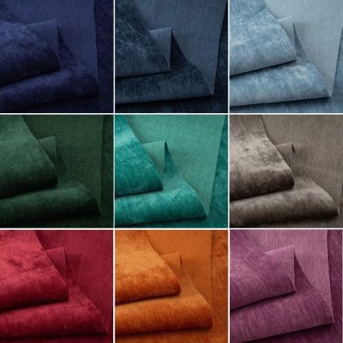 Thick Chenille Fabric Velvet Cloth Upholstery Furniture Fabric For Sofa,Curtain,Pillow, Black,Beige,Grey,Blue,Green by the meter