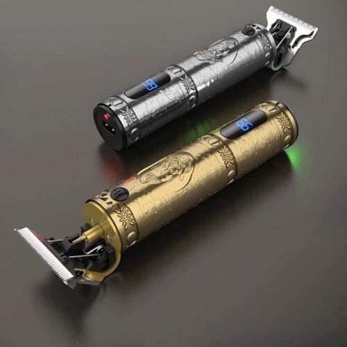 USB Rechargeable Hair Trimmer Electric Cordless Skeleton Hair Clipper Shaver Trimmer Men Barber Hair Cutting Machine 0mm Razor