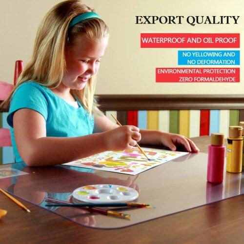 Waterproof Clear Desk Cover Protector, 2mm Thick Plastic Clear Desk Pad Mat, Student Desks / Childrens Desks 2020 New