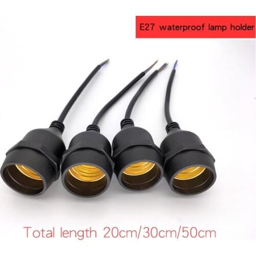 20cm/30cm/50cm/200cm IP67 Waterproof LED Wire with Lamp Holder Outdoor E27 Lamp Screw Cap Integrated Flame Retardant Conector