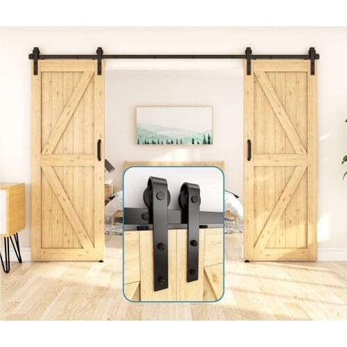 All kinds of Traditional Sliding Barn Door Hardware Slides Tracks and Rollers Flat Track Antique Style Use for Double Doors