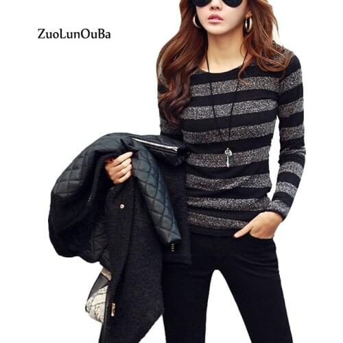 2018 Autumn T Shirt Women High Quality Fashion Stripe Harajuku Elasticity Modal Slim Lady Tees Tops Casual Long Sleeve Female