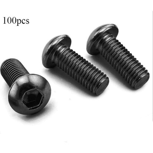 100pcs round head socket screw bolt hex socket button head screws 10.9 grade bolt screw black alloy steel BSW5/16 high hardness