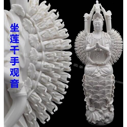 18 inch lotus sitting Avalokitesvara Buddha crafts porcelain for the collection of Dehua ceramic ornaments like Buddhism soon