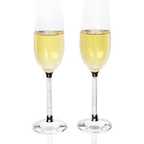 2Pcs 250ML Personalized Wedding Champagne Flutes Pair Engraved Flutes for Bride and Groom Gift for Customized Wedding Gift