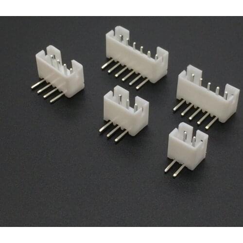 50Pcs PH 2.0mm 2 3 4 5 6 7 8Pin Bend-Angle JST Socket Male Connector White 90 Degree Foot Needle Holder PH 2.0 MM