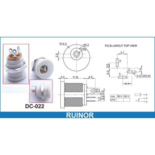 500pcs White 5.5mm x 2.1mm DC Socket Nut Panel Mount DIY DC 022 for Charger