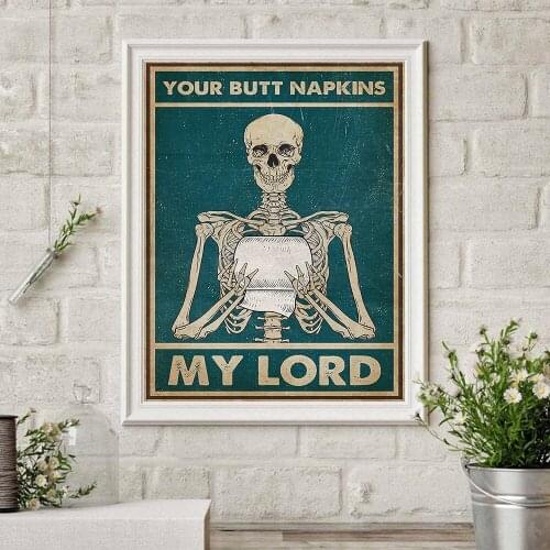 Abstract skull Vintage Poster Wall Art Read Newspaper Canvas Painting Nordic Posters And Prints Wall Pictures For Living Room