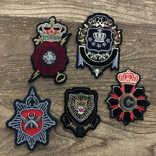 Applique bee heavy metal crown applique, iron embroidery applique on clothing, DIY sewing, clothing accessories, fabric badges