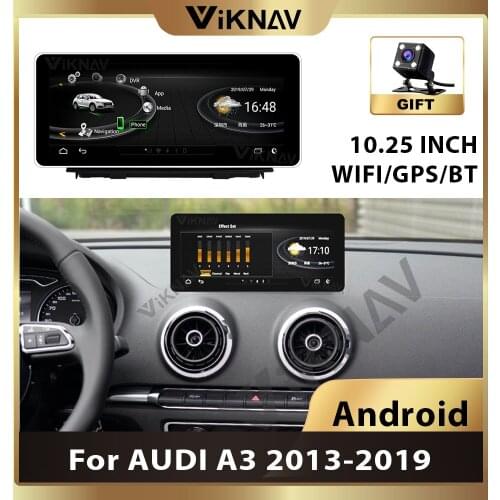 10.25inch Car Multimedia Radio Player Stereo Android 9.0 GPS Navigation For-AUDI A3 2013-2019 Touch Screen GPS Map