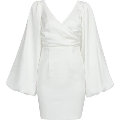 White Women Dress Long Sleeve Mini Women Dresses Elegant Party Club Celebrity Woman Vestido Summer 2021 New Ladies Clothing