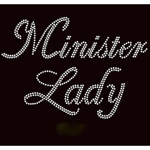 Free Shipping Minister Lady Clear Rhinestone Transfer