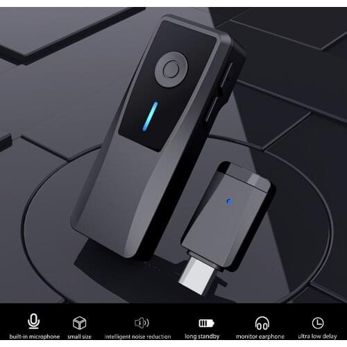 2.4G Mini Clip-on Wireless Microphone System 50m Transmission Range with 1 Transmitter & 1 Receiver forType-C Smartphones