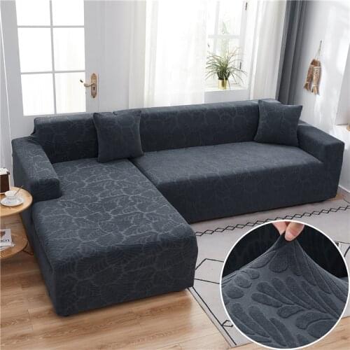 Thick Sofa Cover Jacquard Solid Color Sofa Protector Cover for Living Room Kids Pets Anti-scratch Couch Cover Slipcover