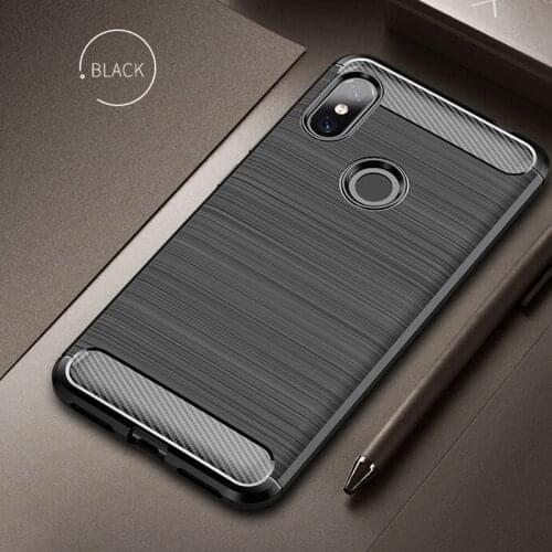 For Xiaomi Redmi 6 Pro Case Soft Silicone Brushed Carbon Fiber Xiomi Redmi6 Pro Rugged Armor TPU Phone Cases Cover