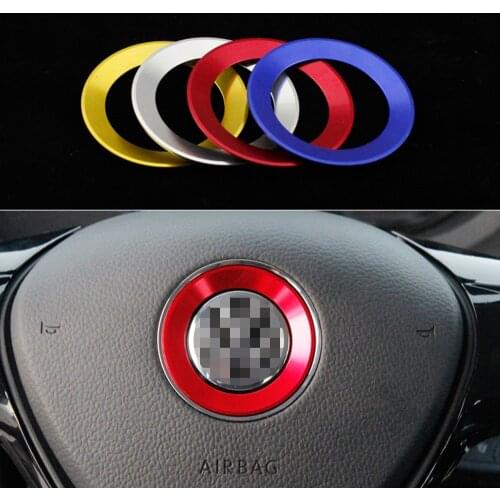 Car Steering Wheel Center Emblem Decoration Ring For Volkswagen Golf 6/7 MK7.5 VW Tiguan MK2 Passat B8 Jetta Mk6 Cover Sticker