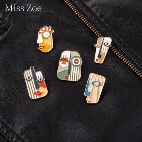 Custom Religious Ethnic Mask Enamel Pins Modern Abstract Brooches Art Metal Badges Collar Backpack Decoration Men Women Jewelry