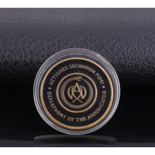 Movie John Wick Collection Coin Keychain High Table Adjudicator Coin Cosplay Prop Accessories With Box
