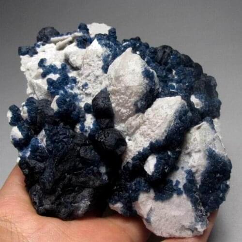 326g Blue Fluorite on Milch/Smoky Quarz Point - crystals and stones healing Mineral specimen Home Decor feng shui decoration